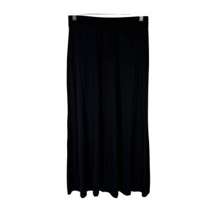 Eileen Fisher Black Viscose Stretch Jersey Maxi Skirt XS TP Minimalist Basic